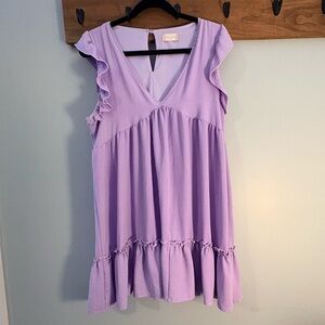 Altar’d State Lavender Ruffle Sleeve Babydoll Dress Size M